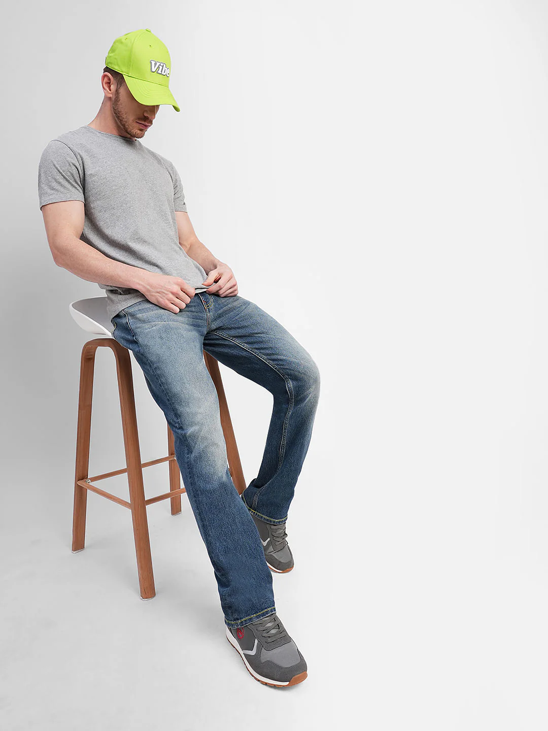 Blue High Rise Washed Ray Bootcut Jeans