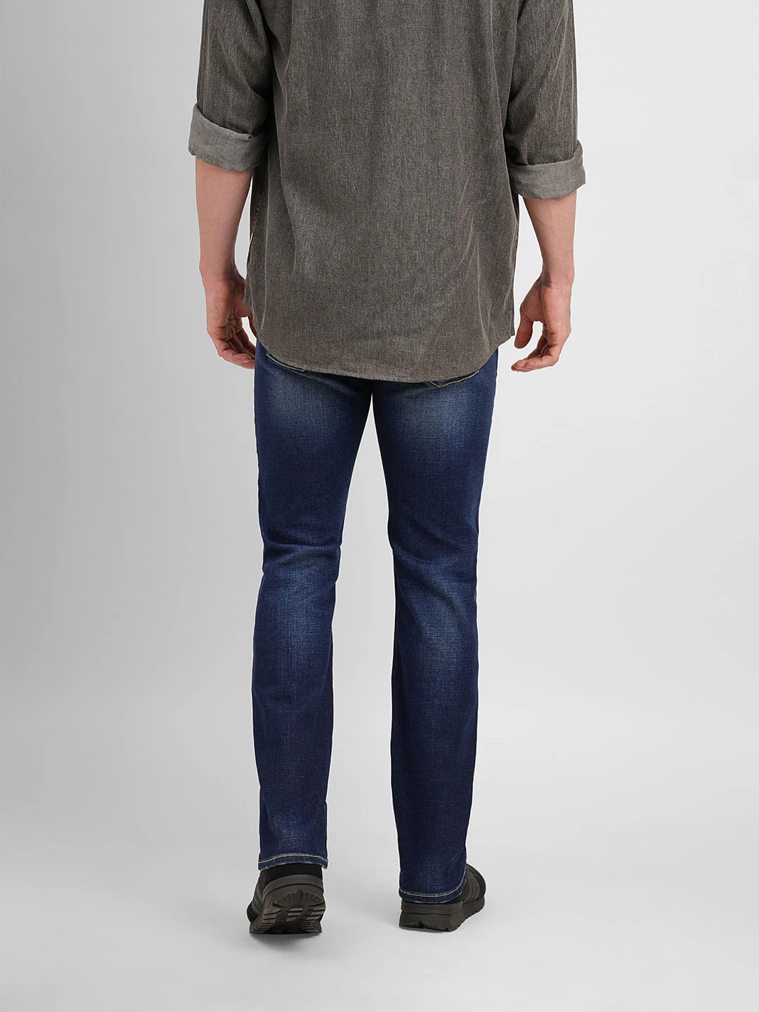 Dark Blue Mid Rise Clark Regular Fit Jeans - Image 4