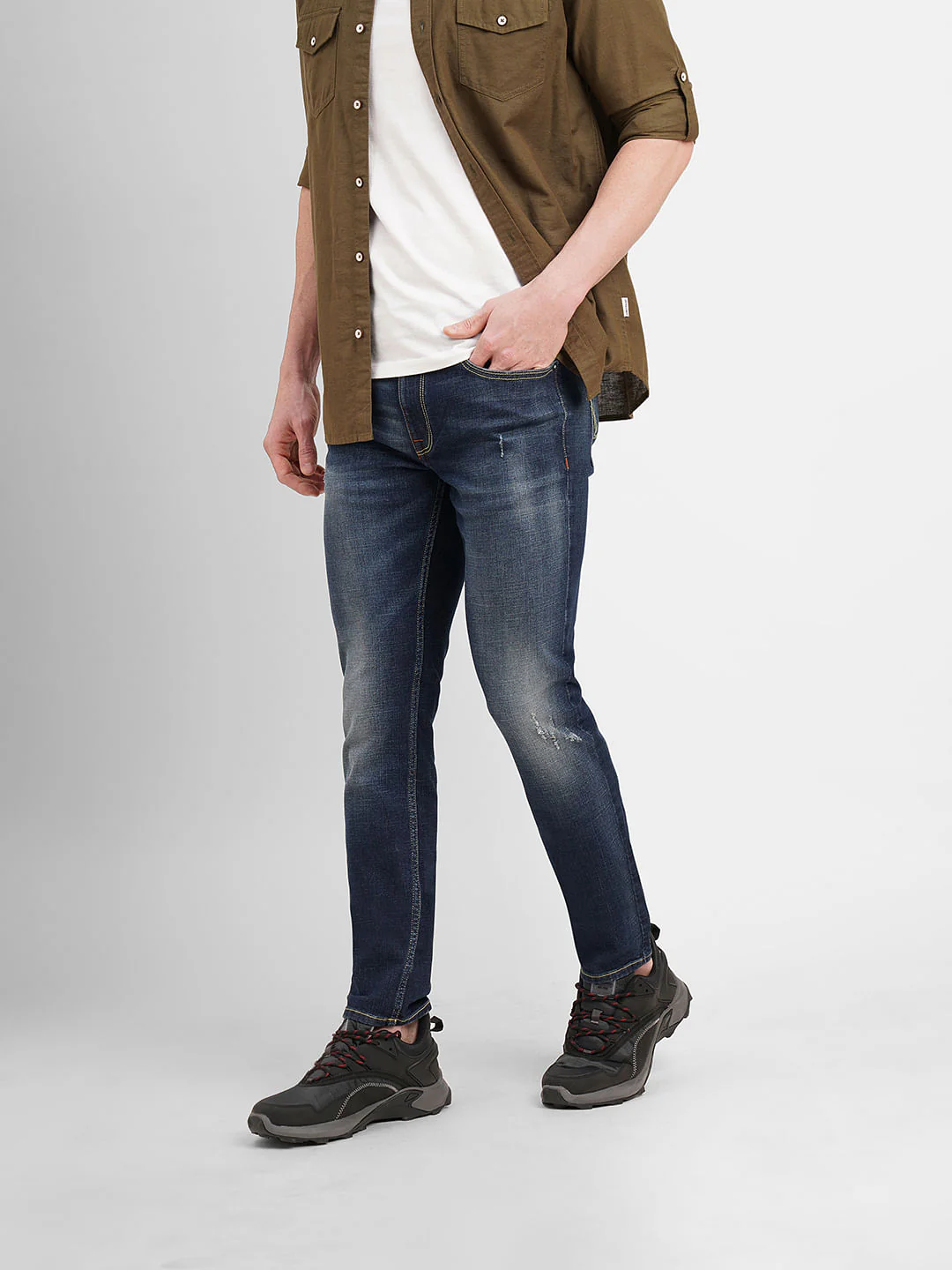 Dark Blue Low Rise Ben Skinny Jeans - Image 3