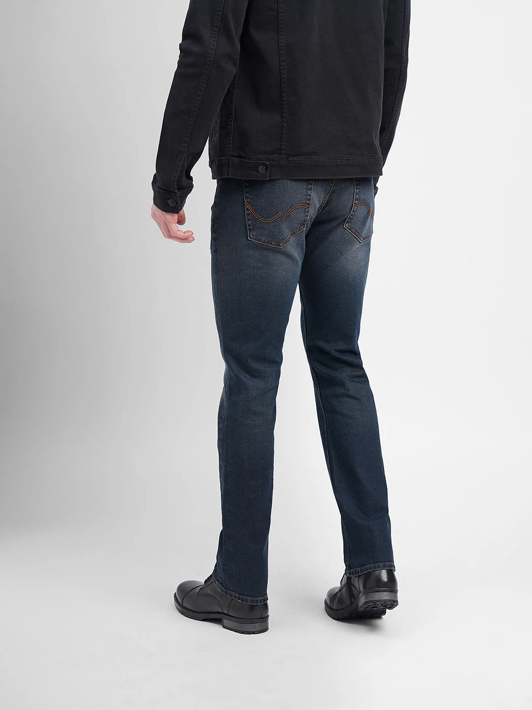 Dark Blue Mid Rise Clark Regular Fit Jeans - Image 4
