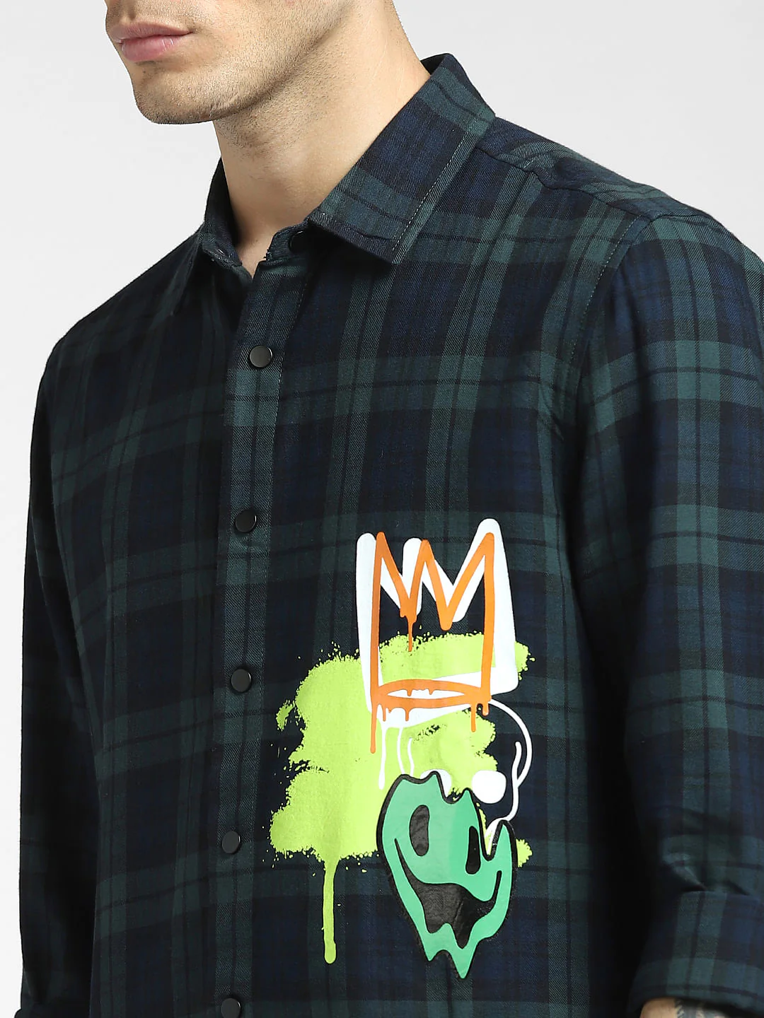 Green Check Full Sleeves Shirt - Image 5