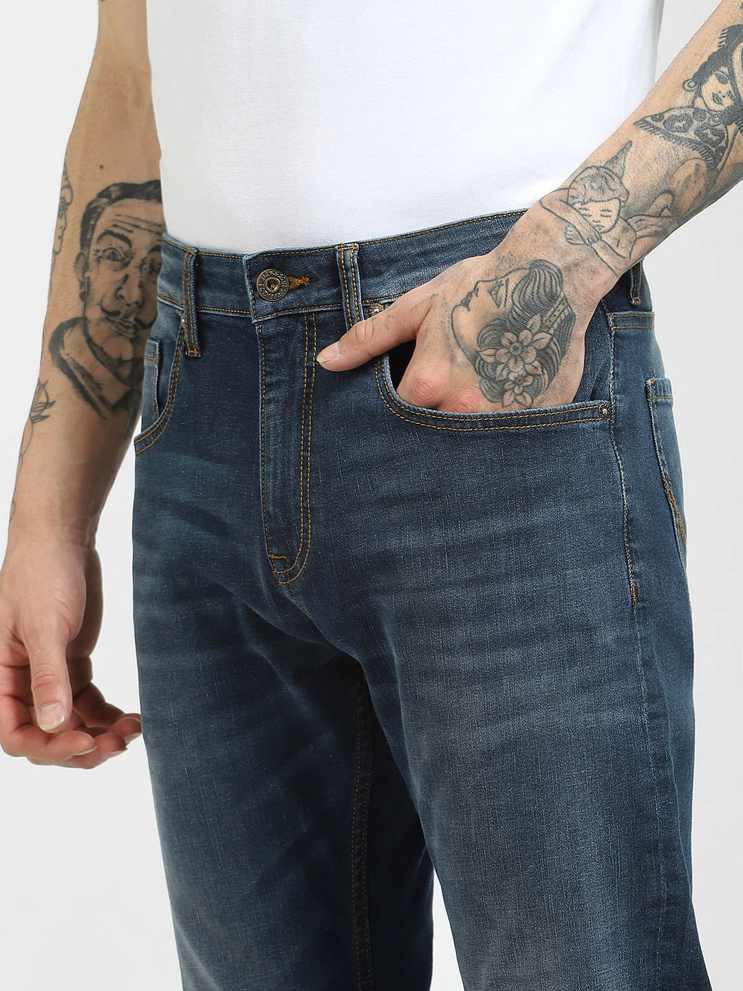 Blue High Rise Bootcut Jeans - Image 5