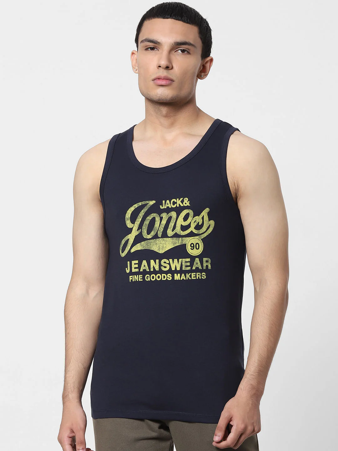 Navy Blue Logo Print Vest - Image 2