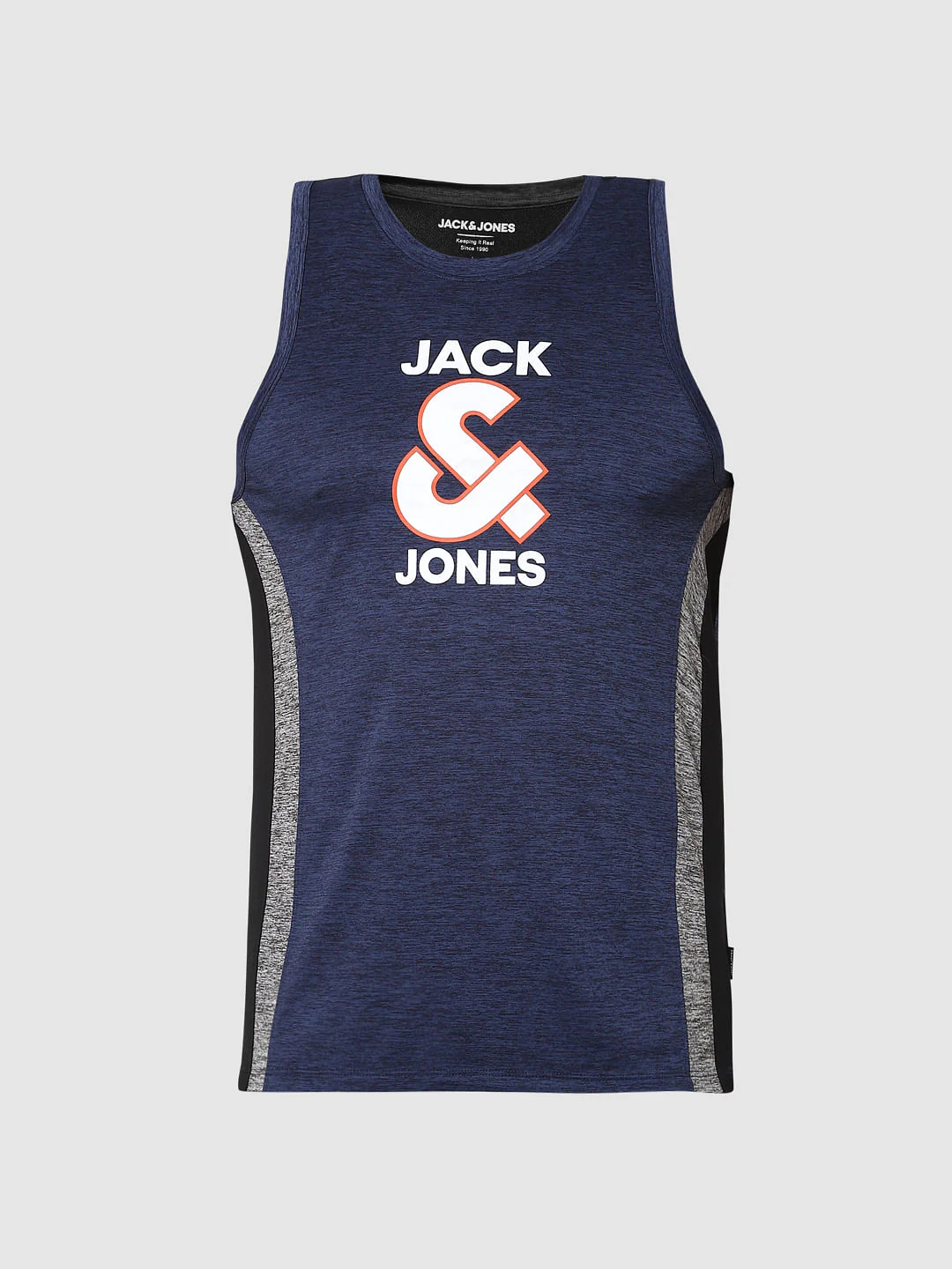 Navy Blue Logo Print Vest - Image 6