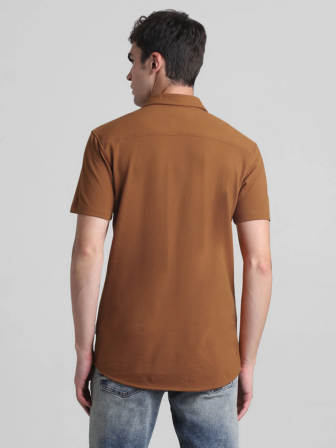 Brown Knitted Short Sleeves Shirt - Image 4