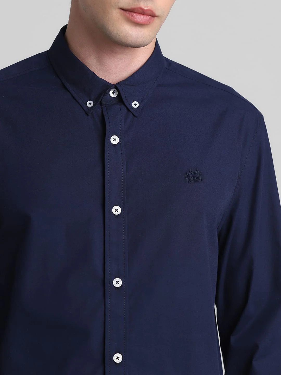 Dark Blue Cotton Full Sleeves Shirt - Image 5