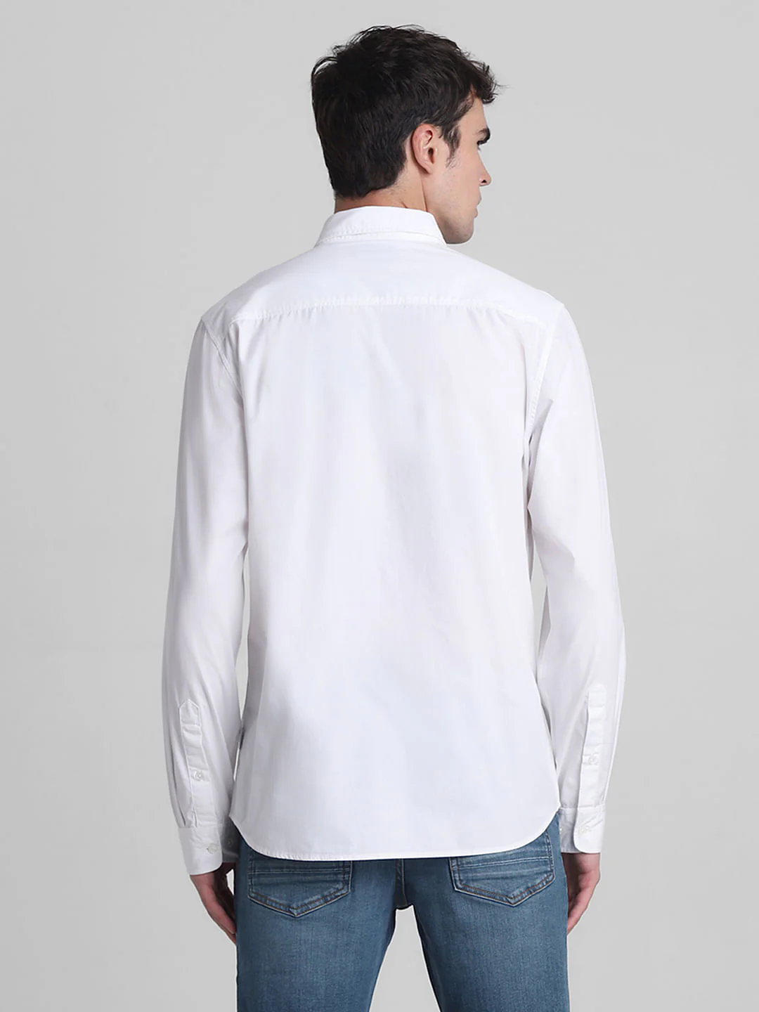 White Cotton Full Sleeves Shirt - Image 4