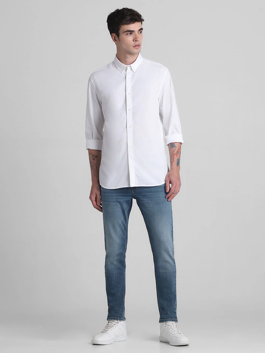 White Cotton Full Sleeves Shirt - Image 6