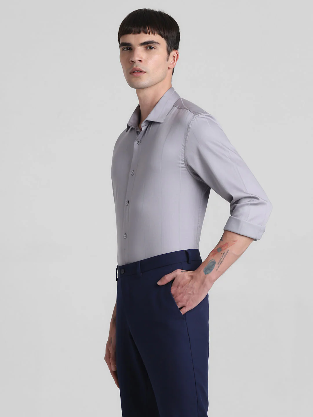 Grey Full Sleeves Shirt - Image 3
