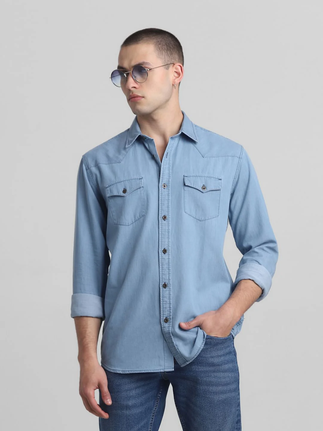 Light Blue Full Sleeves Denim Shirt