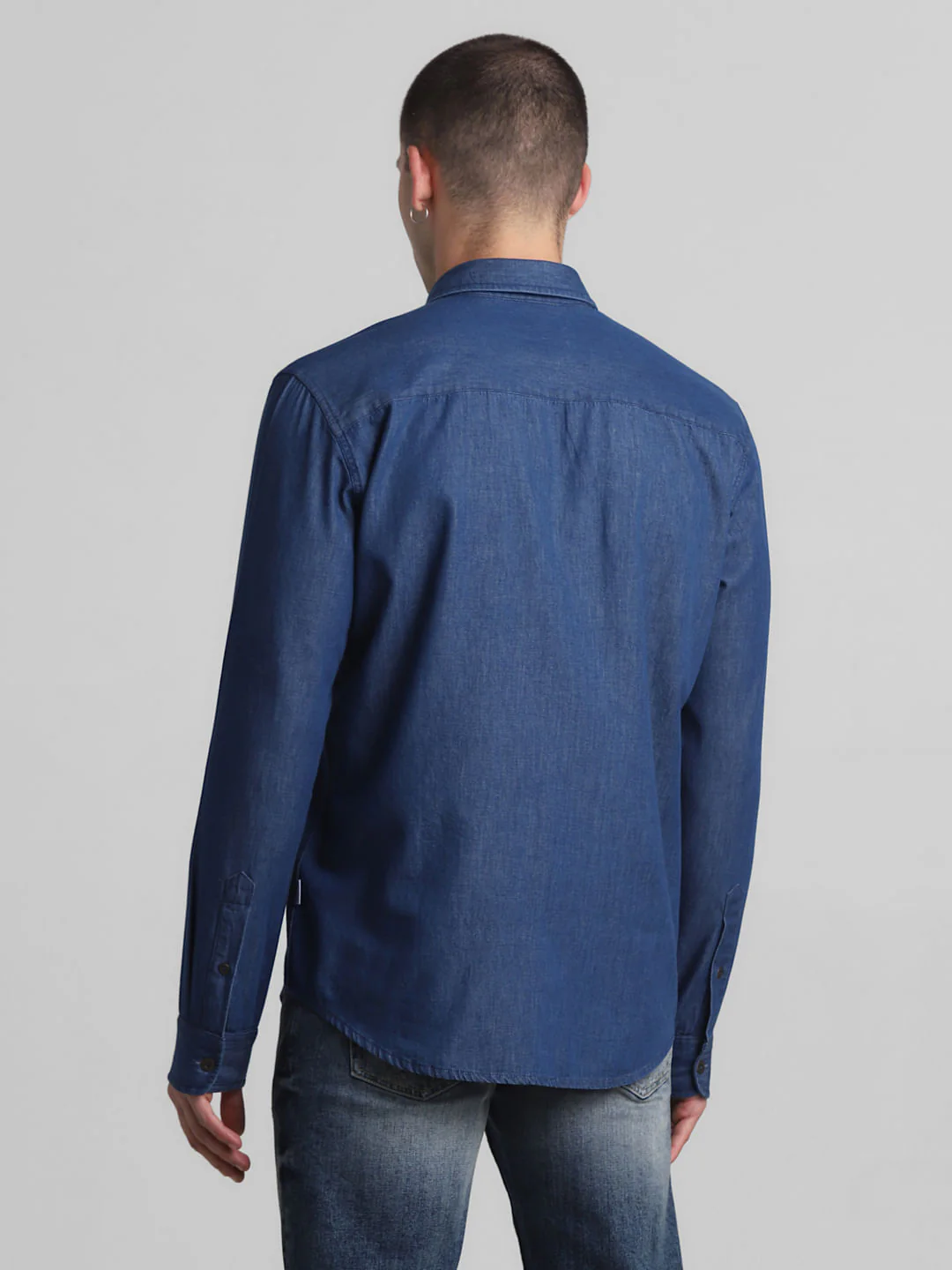Blue Full Sleeves Denim Shirt - Image 4