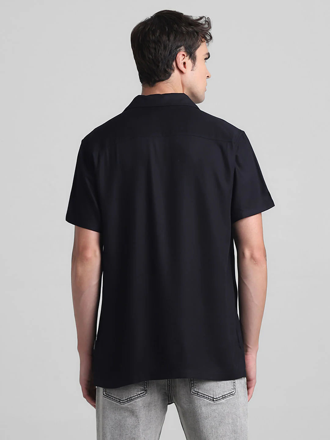 Black Cotton Short Sleeves Shirt - Image 4