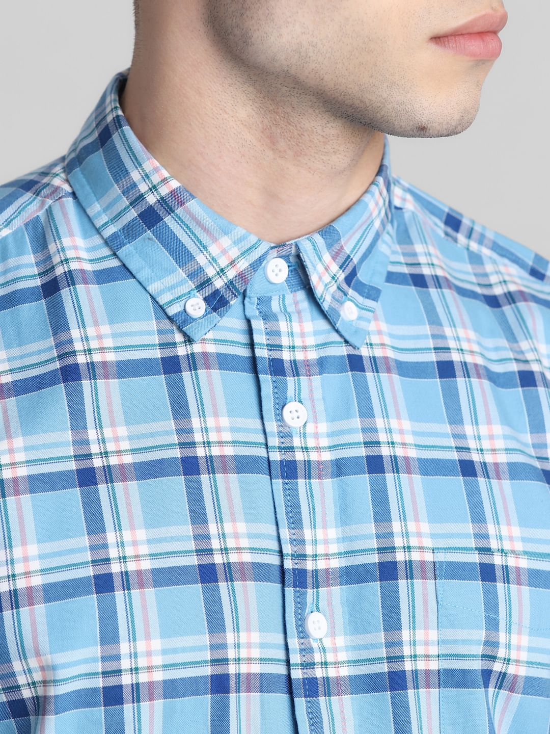 Light Blue Check Full Sleeves Shirt - Image 5