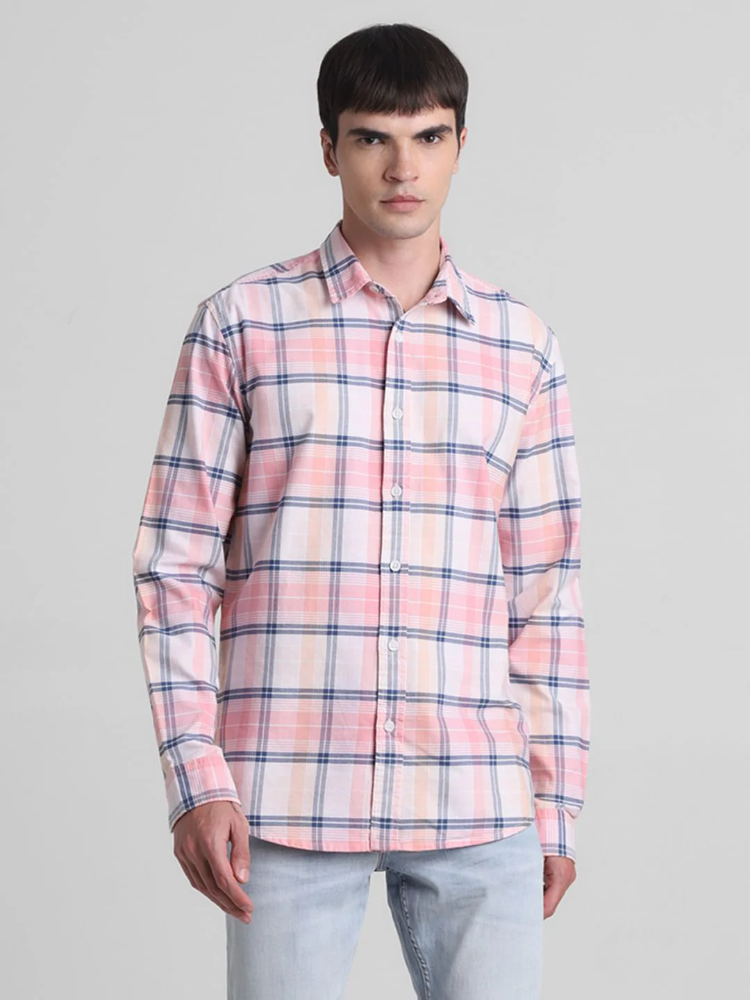 Pink Check Full Sleeves Shirt - Image 2