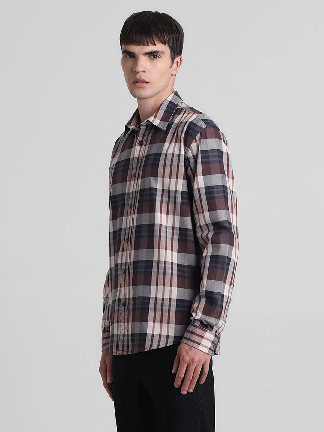 Brown Check Full Sleeves Shirt - Image 3