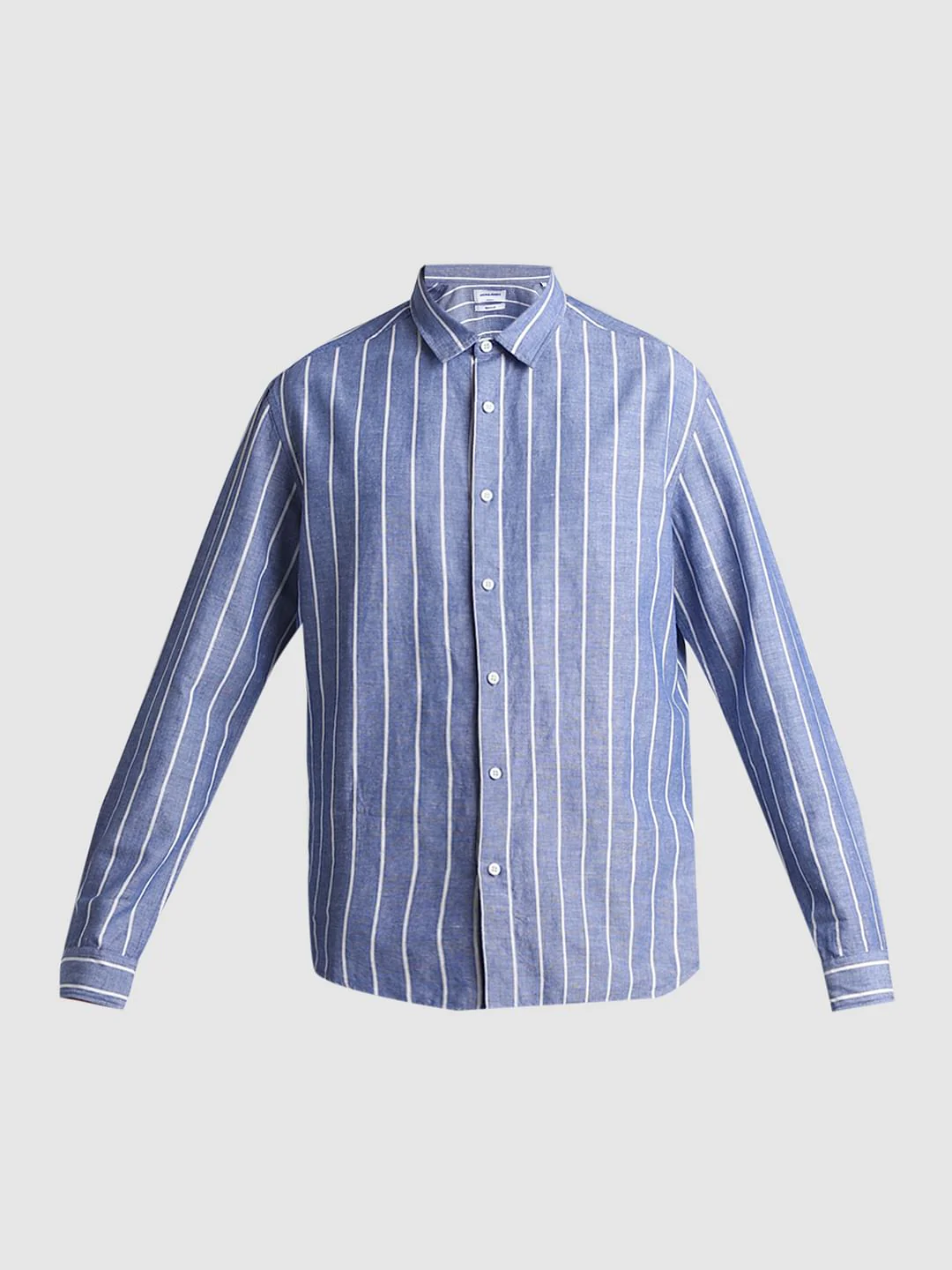 Blue Striped Full Sleeves Shirt - Image 7