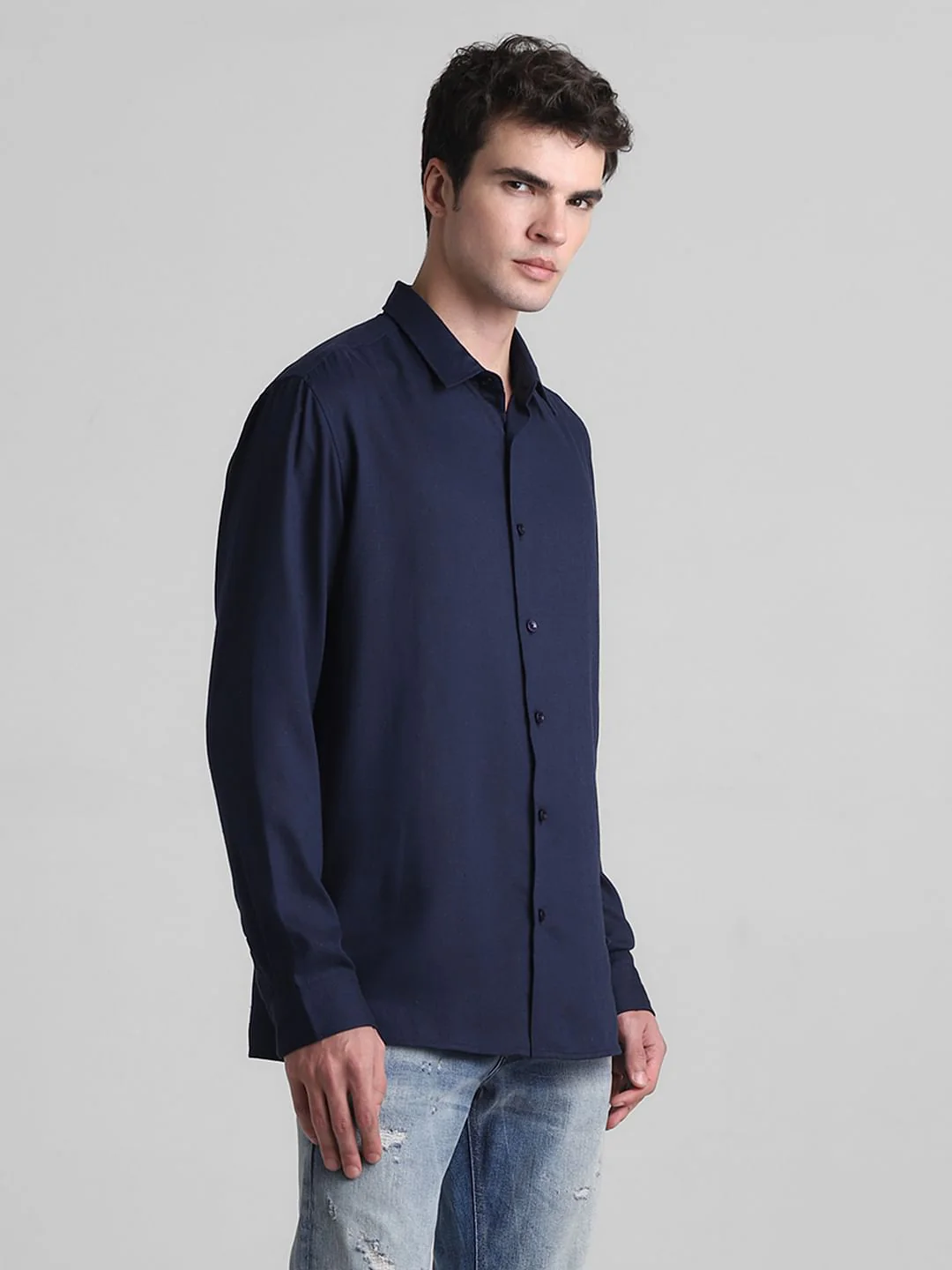 Dark Blue Full Sleeves Shirt - Image 3