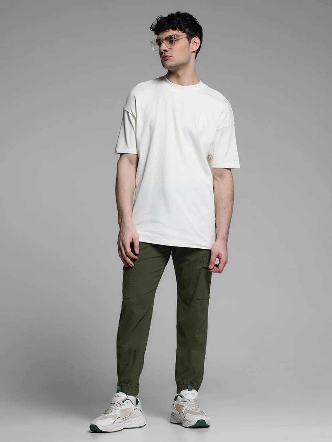 Green Mid Rise Cotton Cargo Trousers - Image 6