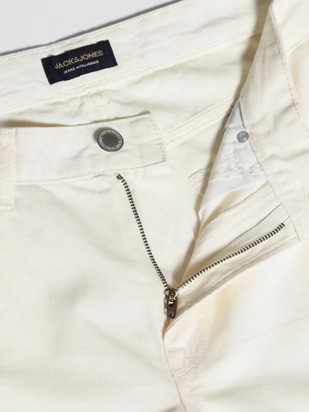 Beige Mid Rise Cotton Shorts - Image 5