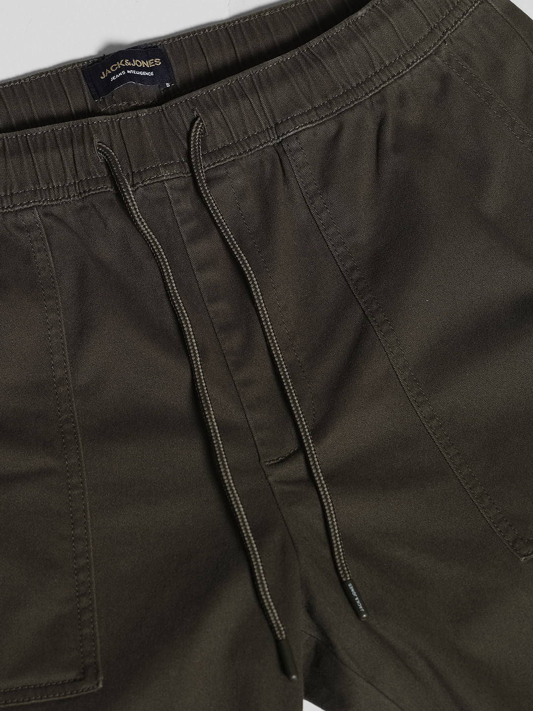 Green Mid Rise Cotton Jogger Pants - Image 5