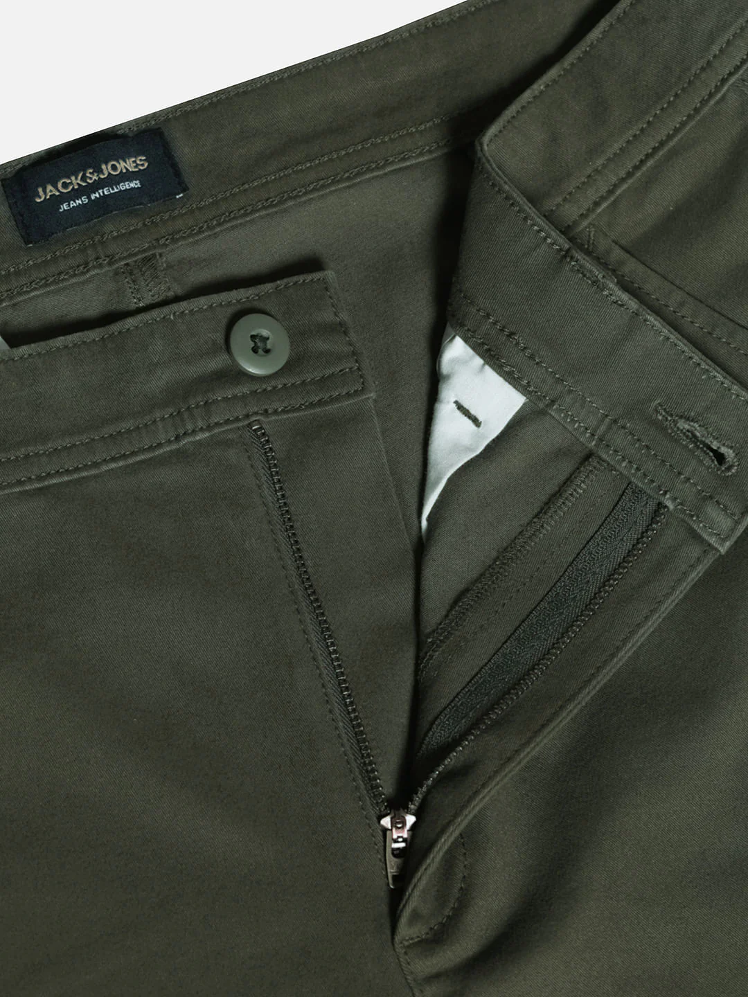 Dark Green Mid Rise Cargo Trousers - Image 5
