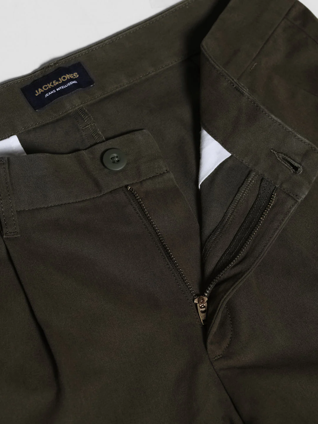 Dark Green Mid Rise Regular Fit Pants - Image 5