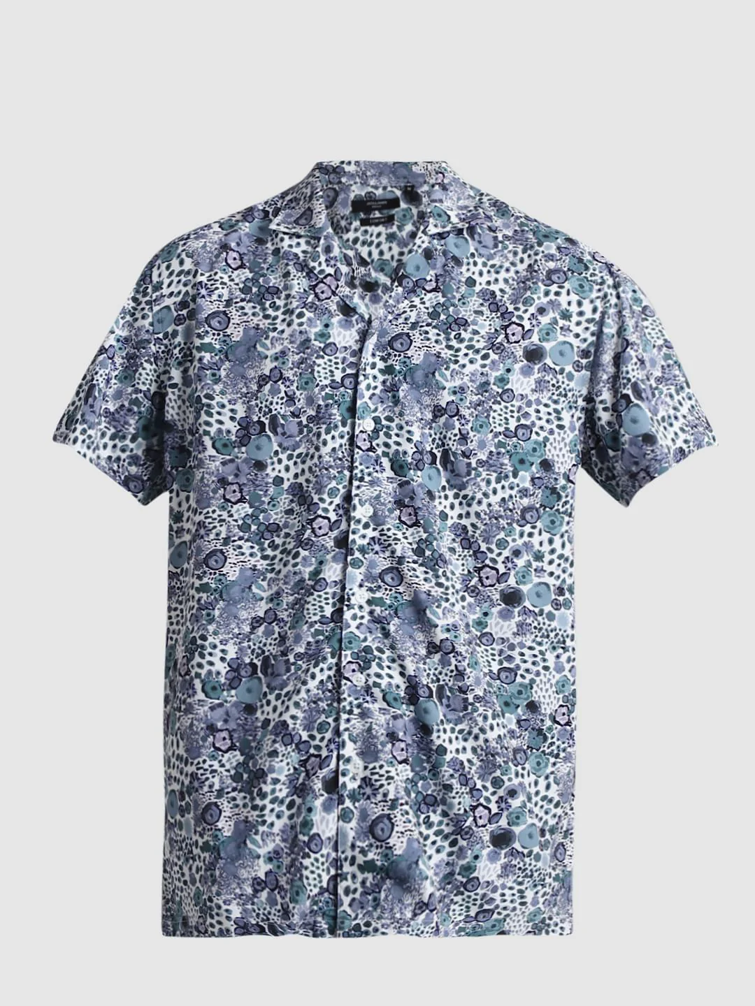 White & Blue Floral Print Shirt - Image 7