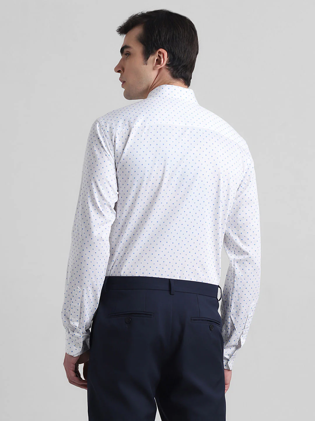 White Polka Dot Full Sleeves Shirt - Image 4