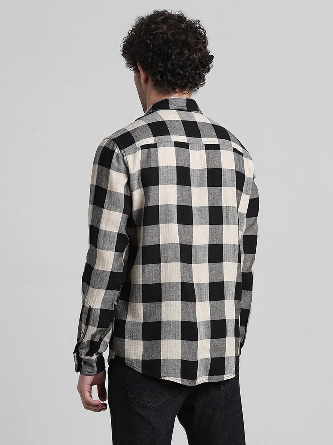 Black Check Print Full Sleeves Shirt - Image 4