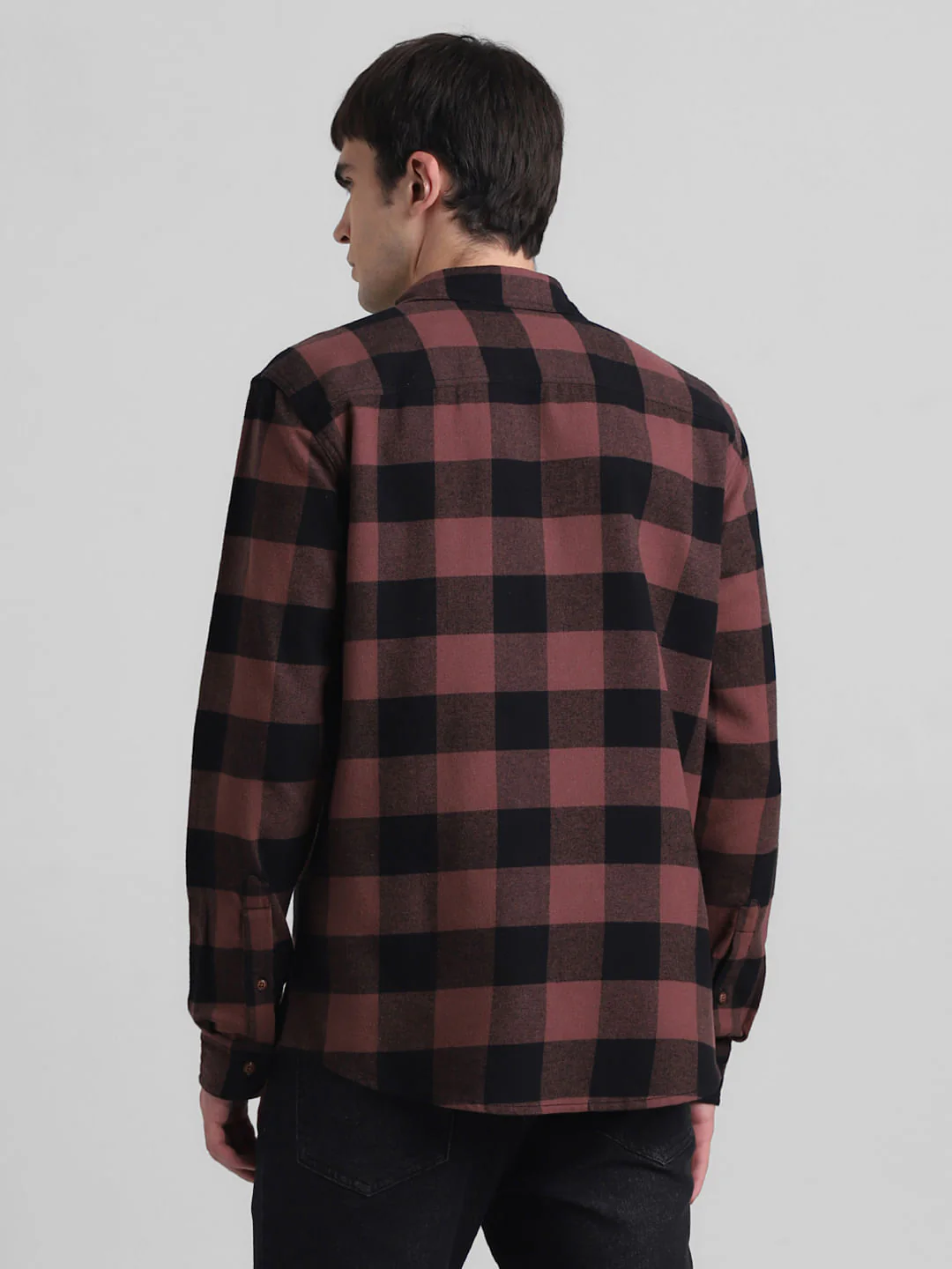 Warm Brown Check Print Shirt - Image 4