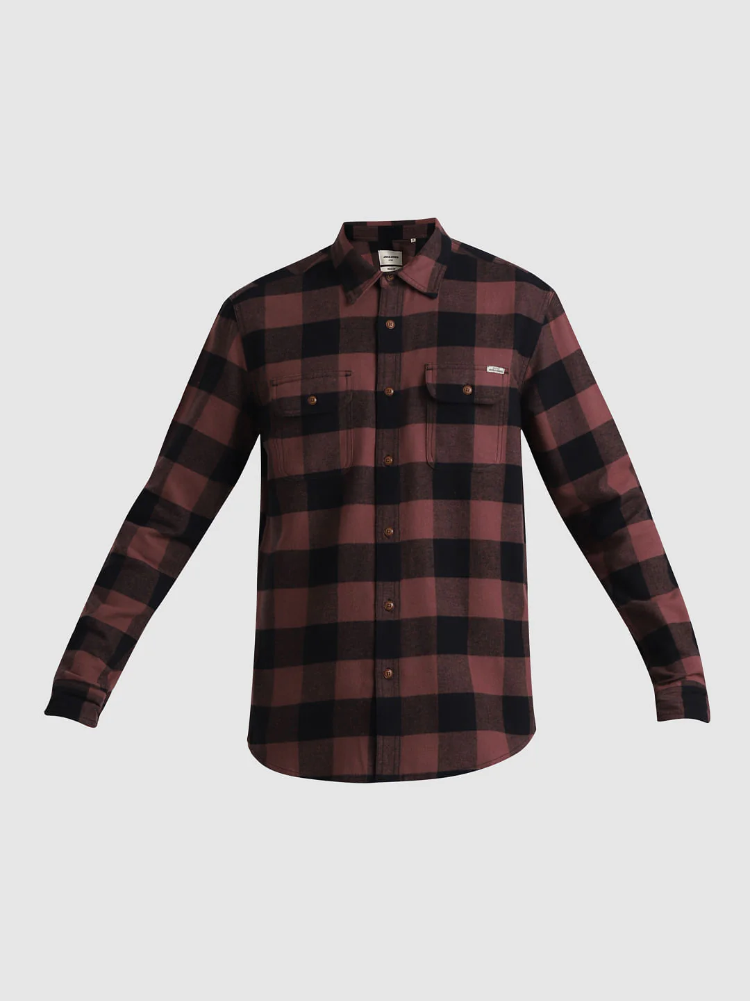 Warm Brown Check Print Shirt - Image 7