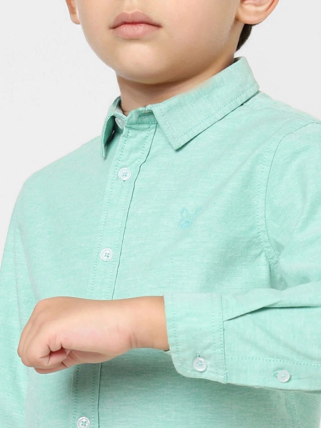 BOYS Green Full Sleeves Shirt - Image 4