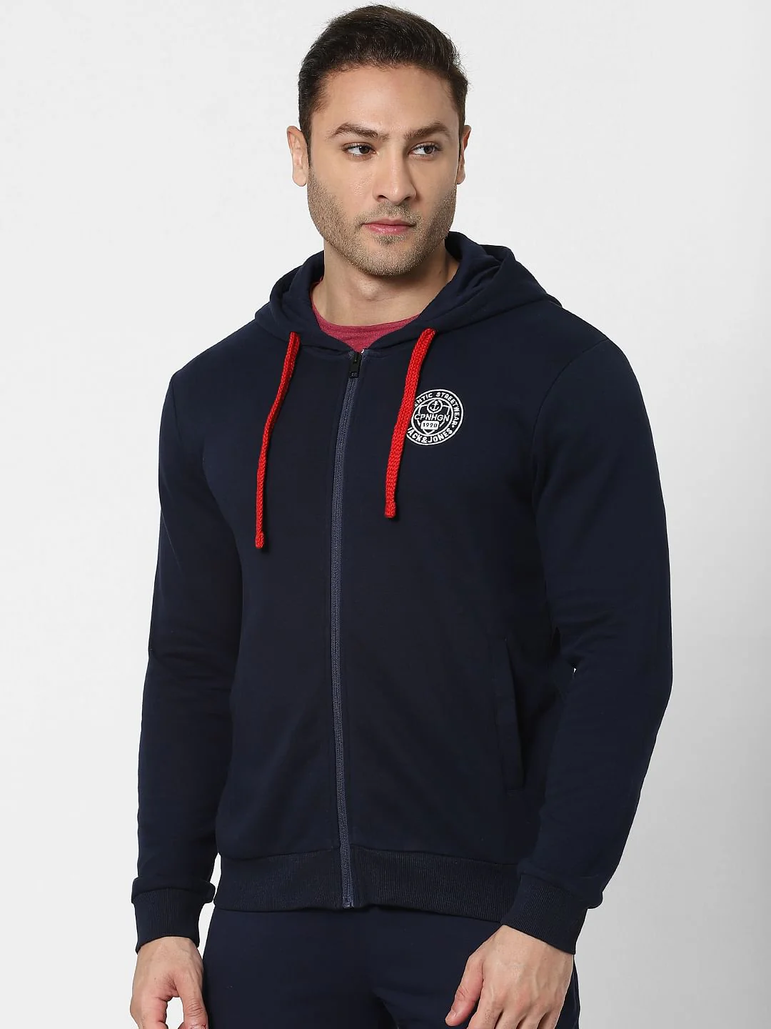 Blue Zip Up Hooded Sweatshirt - Image 2