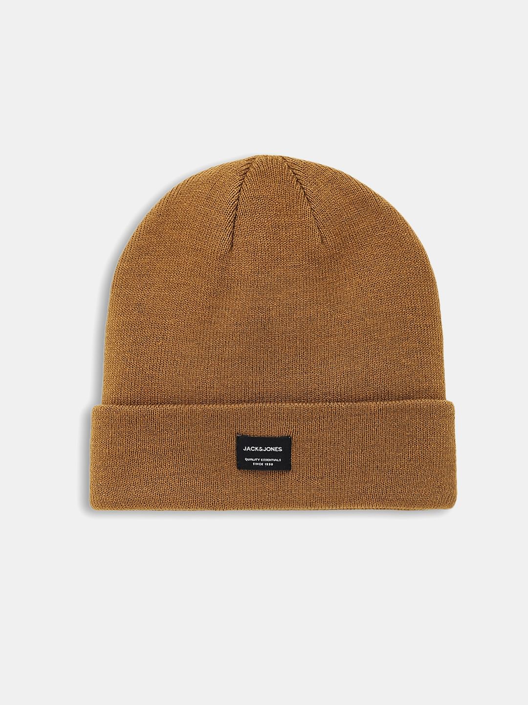 Brown Logo Patch Beanie