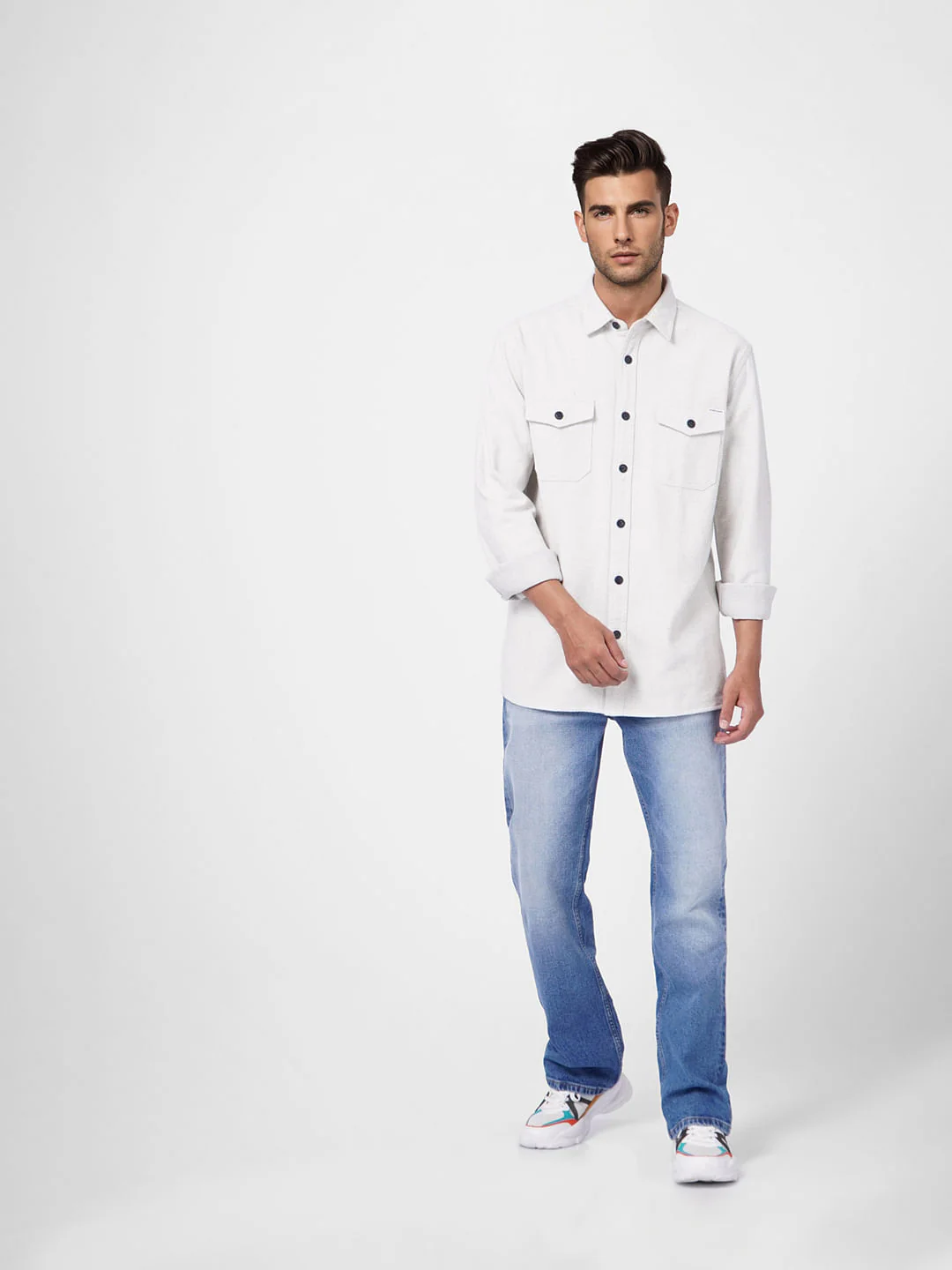 Grey Full Sleeves Shirt - Image 6