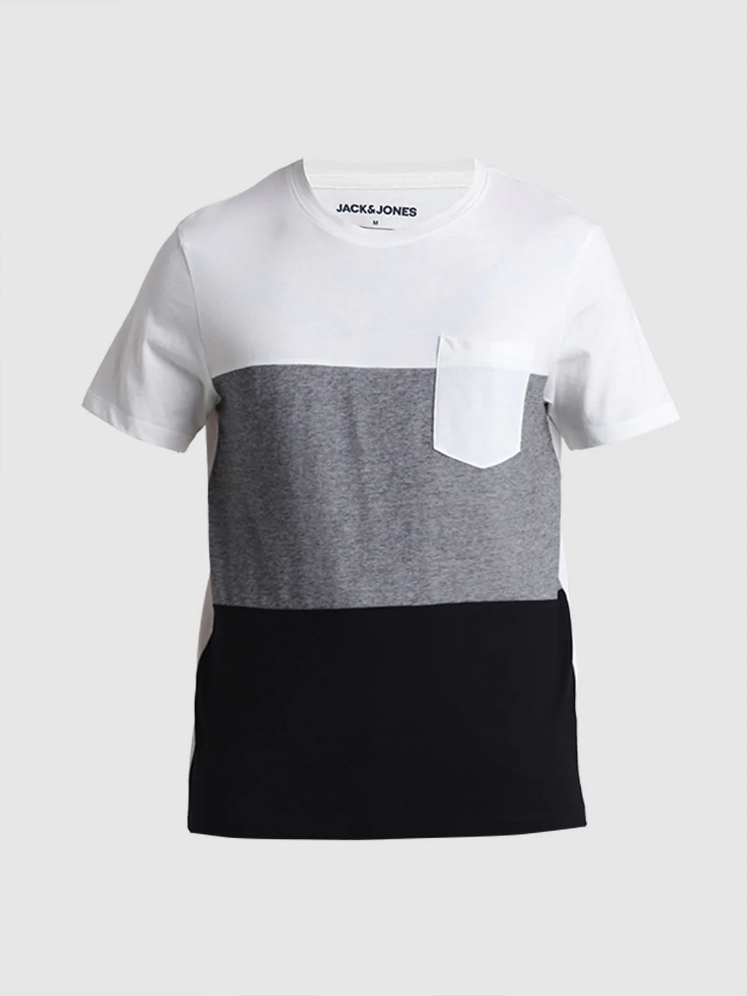 White Colourblocked Cotton T-shirt - Image 7