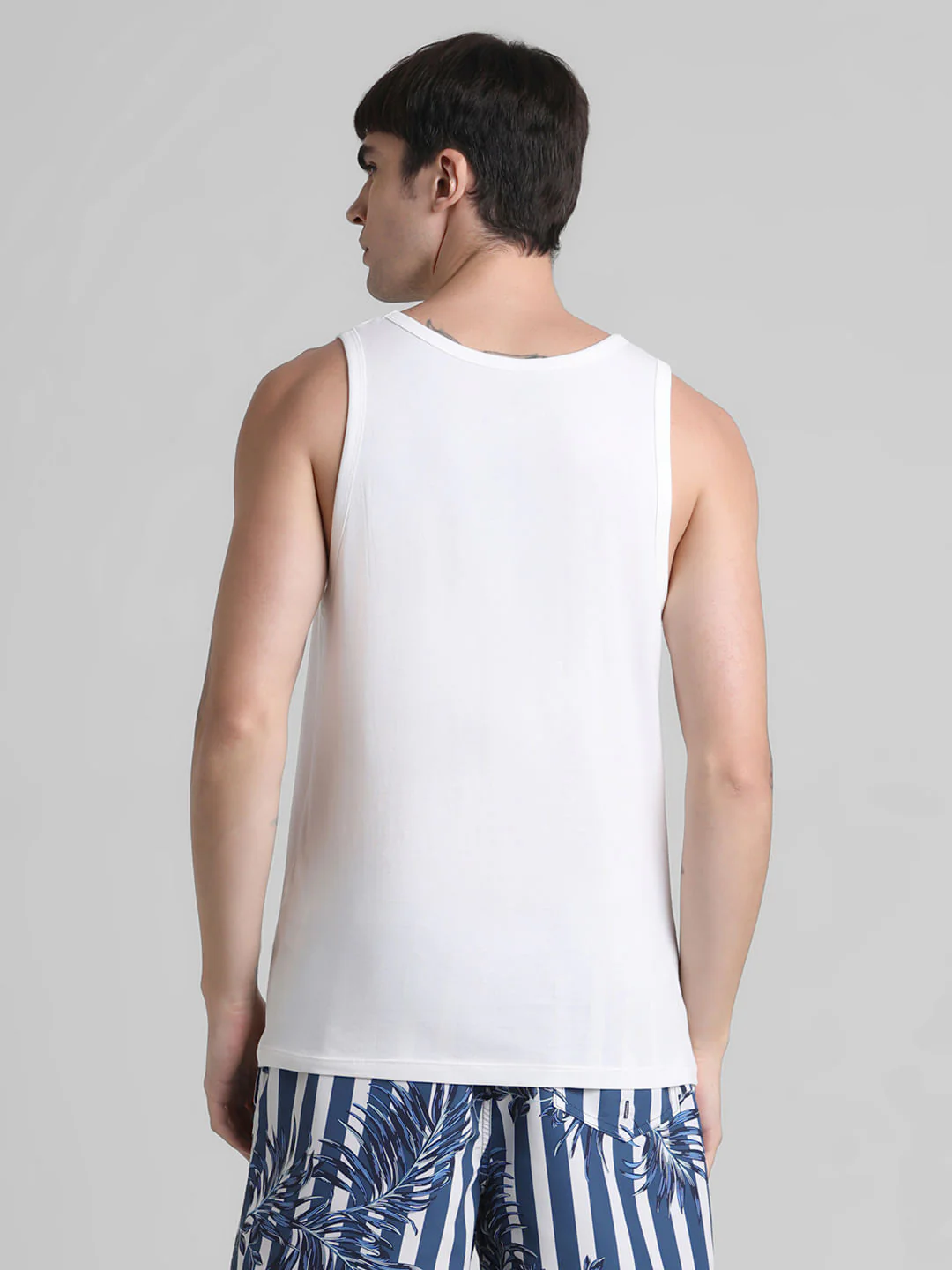 White Tropical Print Pocket Vest - Image 4