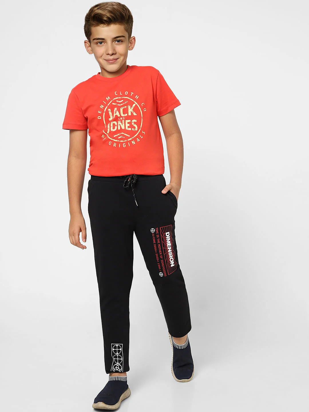 BOYS Black Mid Rise Printed Sweatpants