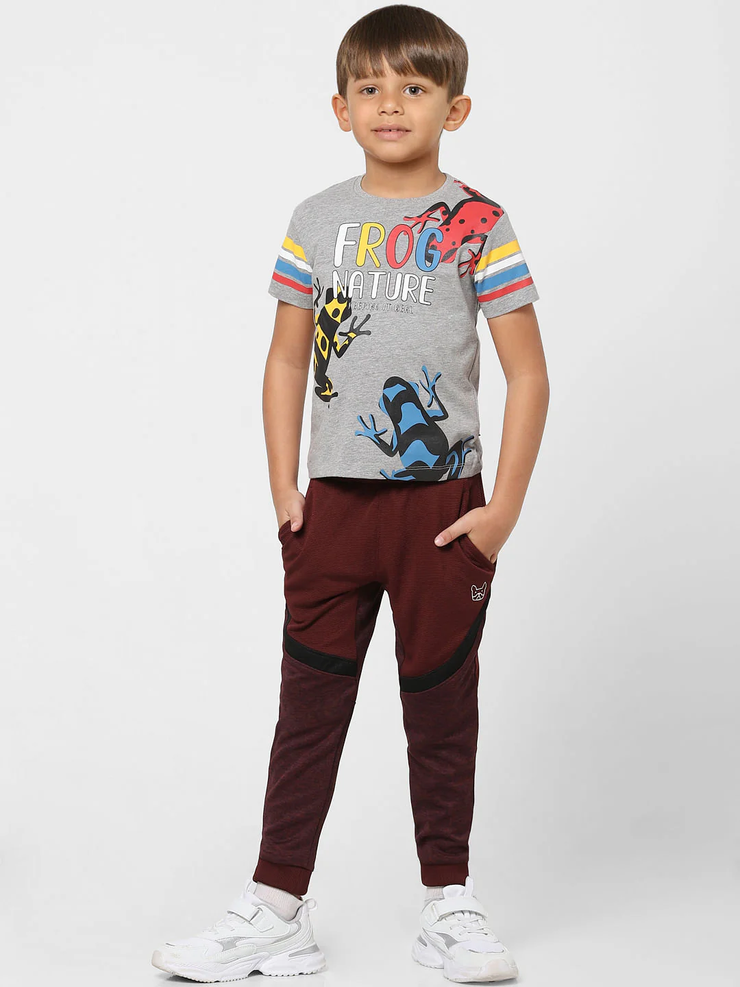 Boys Burgundy Low Rise Sweatpants