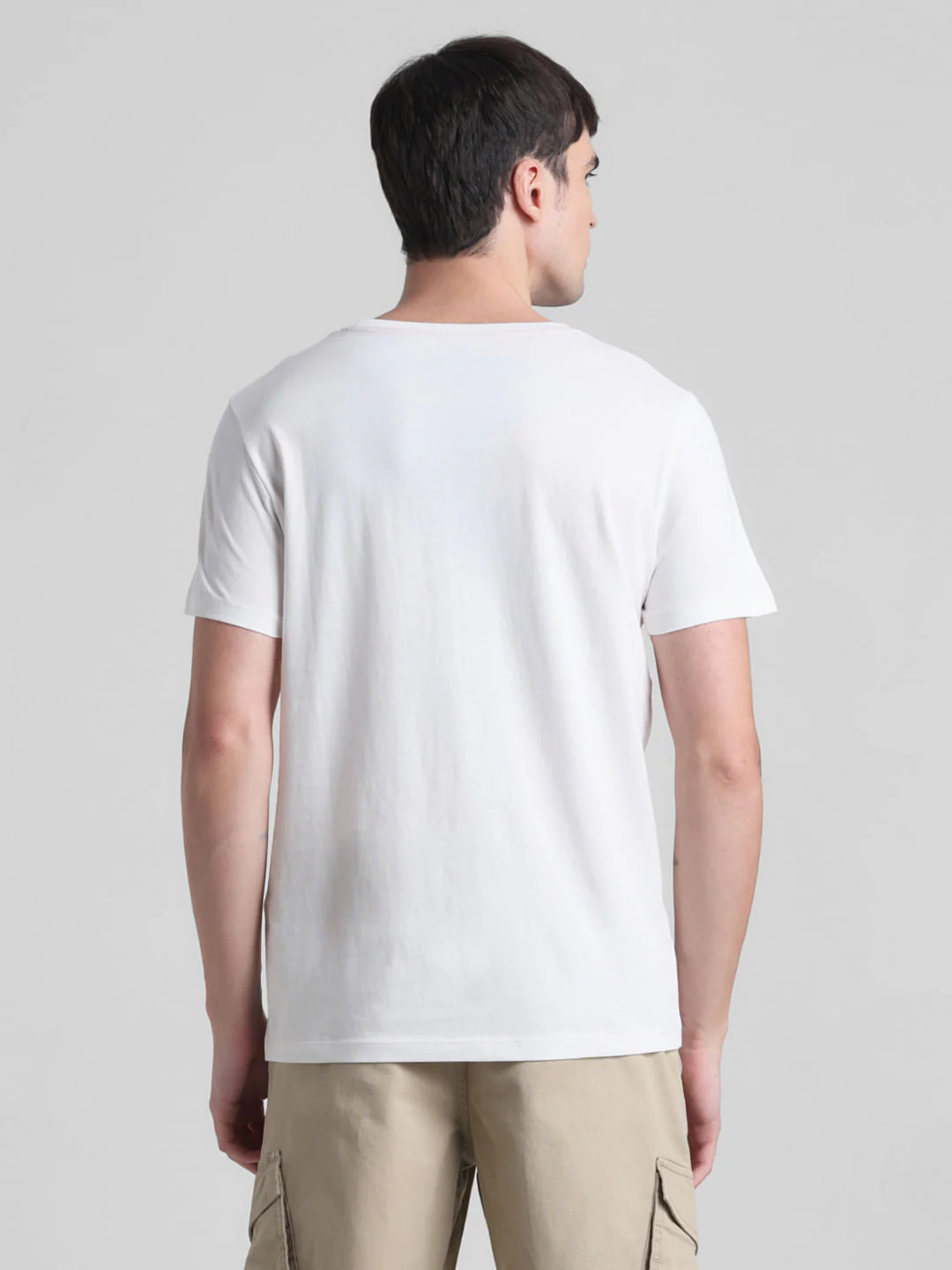 White Logo Print Crew Neck T-shirt - Image 4