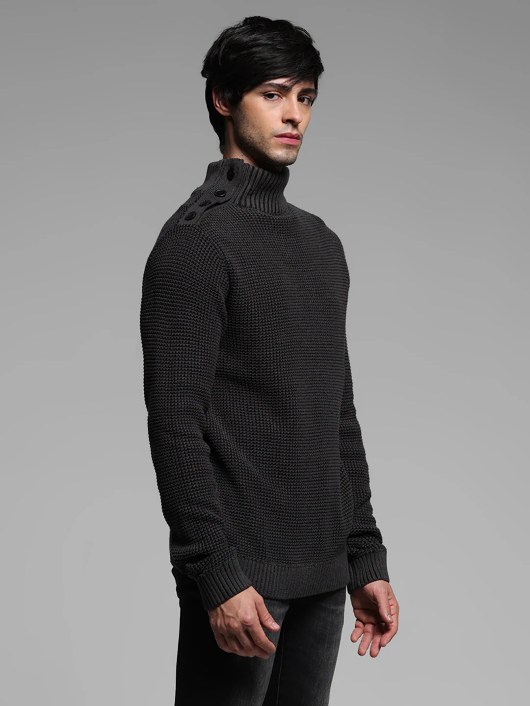 Black High Neck Sweater - Image 3
