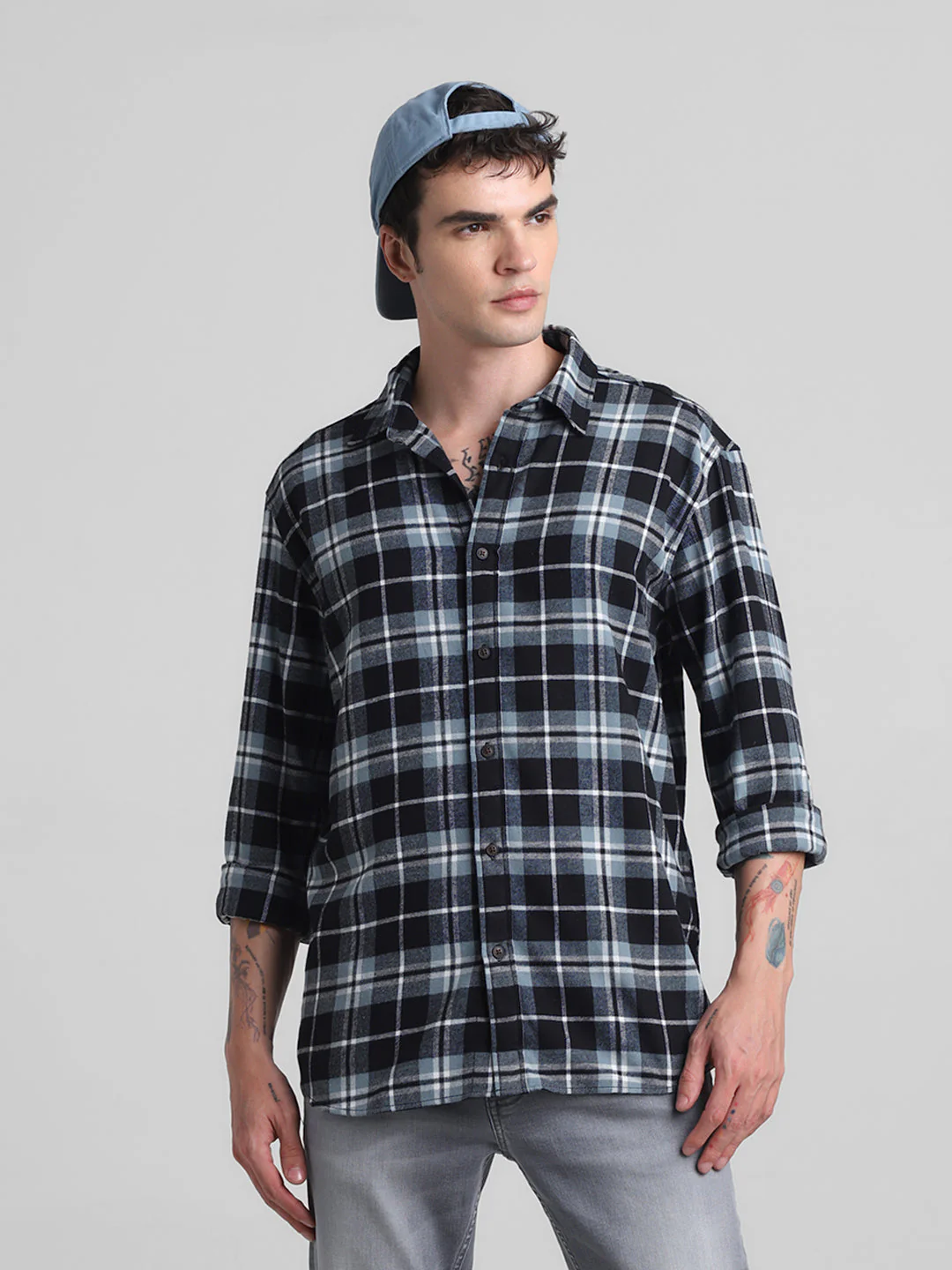 Men's Goblin Blue Checked Flannel Shirt Regular Fit