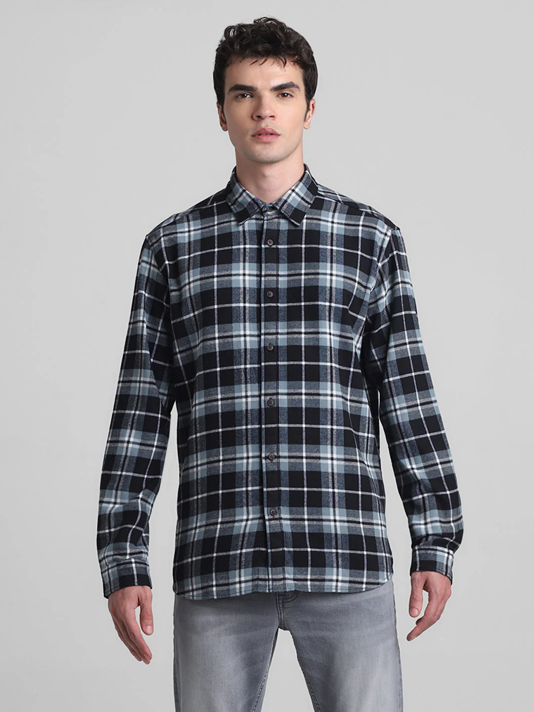Men's Goblin Blue Checked Flannel Shirt Regular Fit - Image 8