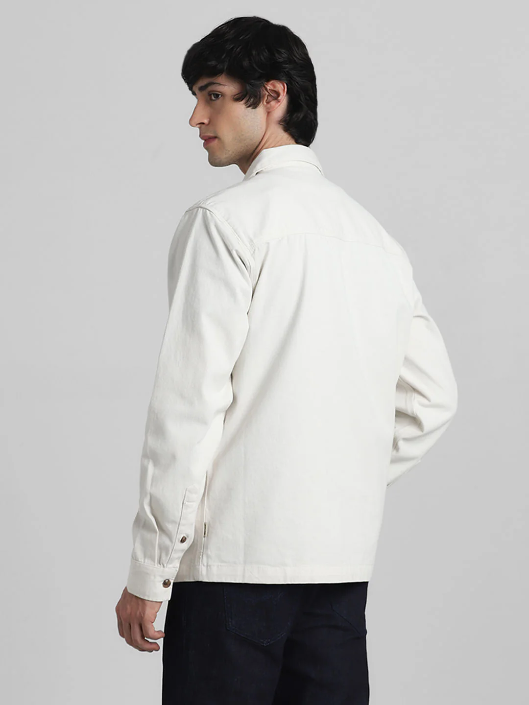JACK&JONES X KUTCH WHITE ABSTRACT PRINT Oversized SHACKET - Image 4