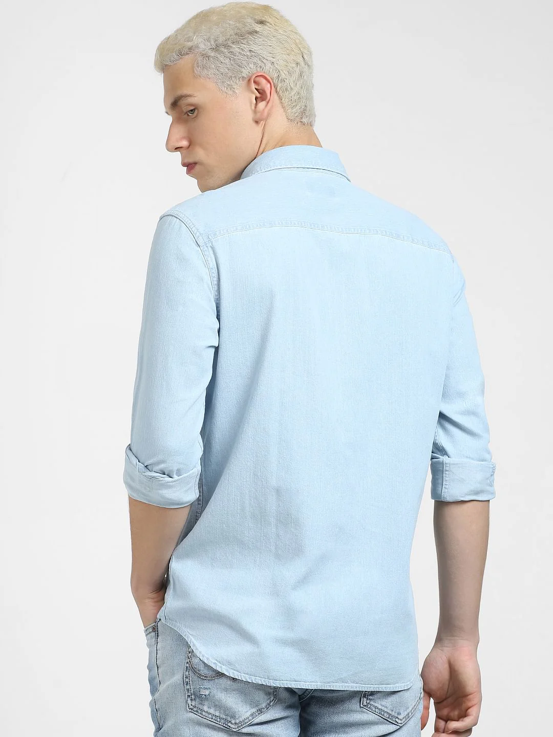 Blue Denim Full Sleeves Shirt - Image 4