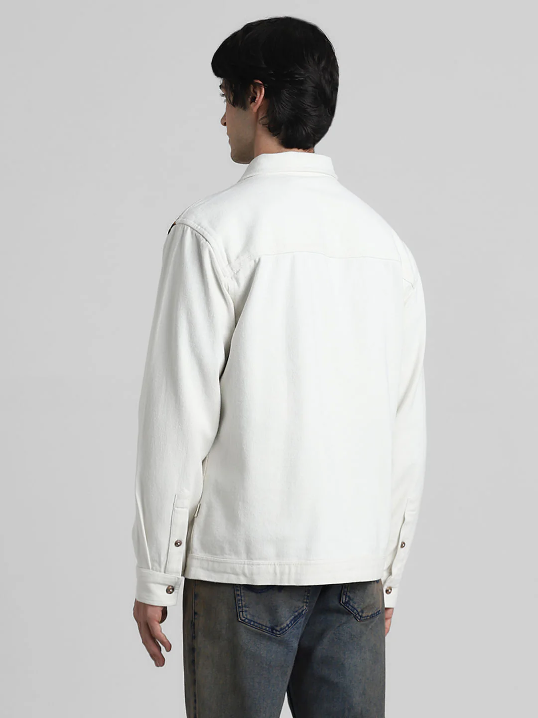 JACK&JONES X KUTCH WHITE EMBROIDERED DENIM Oversized SHACKET - Image 4