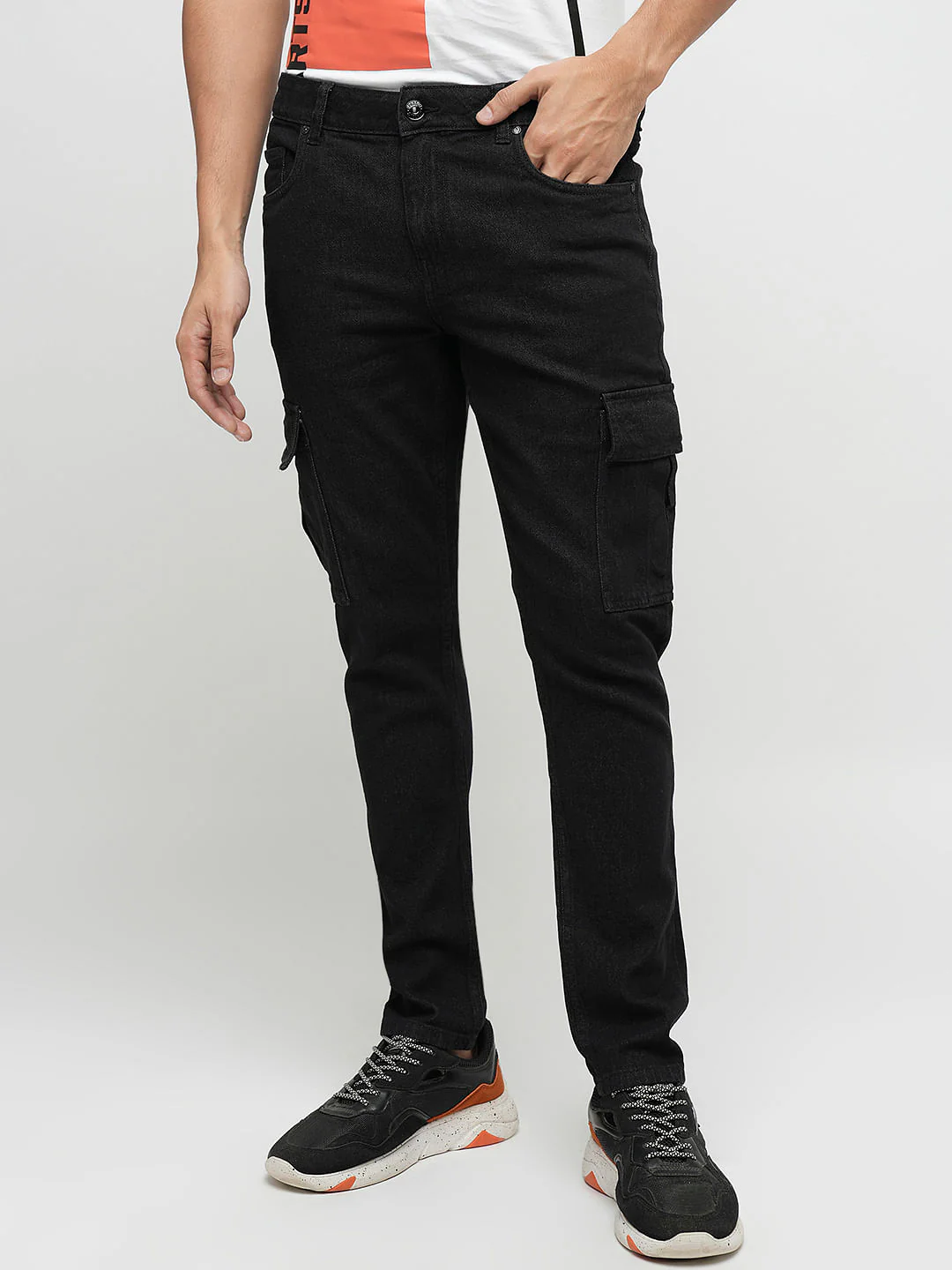 PRODUKT by JACK&JONES Black Pocket Detail Slim Fit Jeans - Image 2