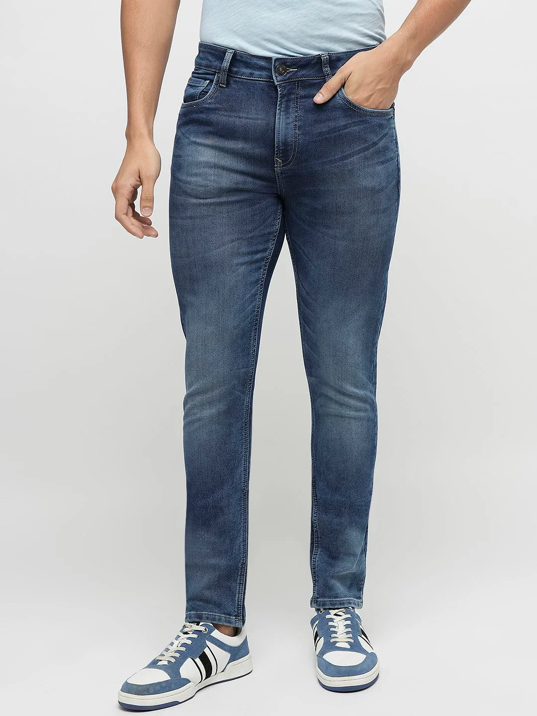 PRODUKT by JACK&JONES Dark Blue Mid Rise Slim Jeans - Image 2