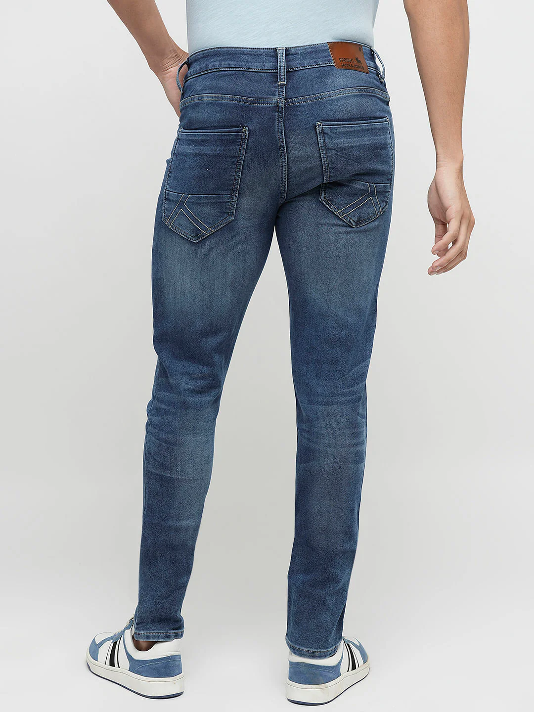 PRODUKT by JACK&JONES Dark Blue Mid Rise Slim Jeans - Image 4