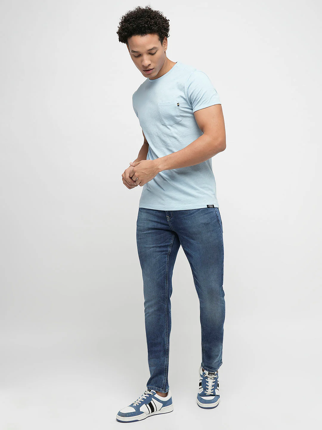 PRODUKT by JACK&JONES Dark Blue Mid Rise Slim Jeans - Image 5